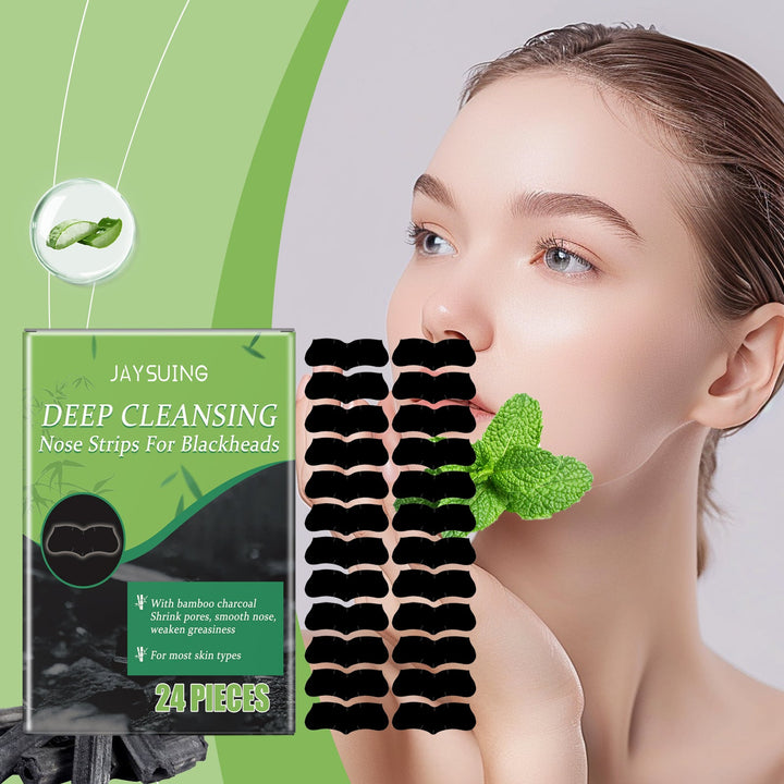 Charcoal Nose Pore Strips for Blackhead Removal, 24-Pack