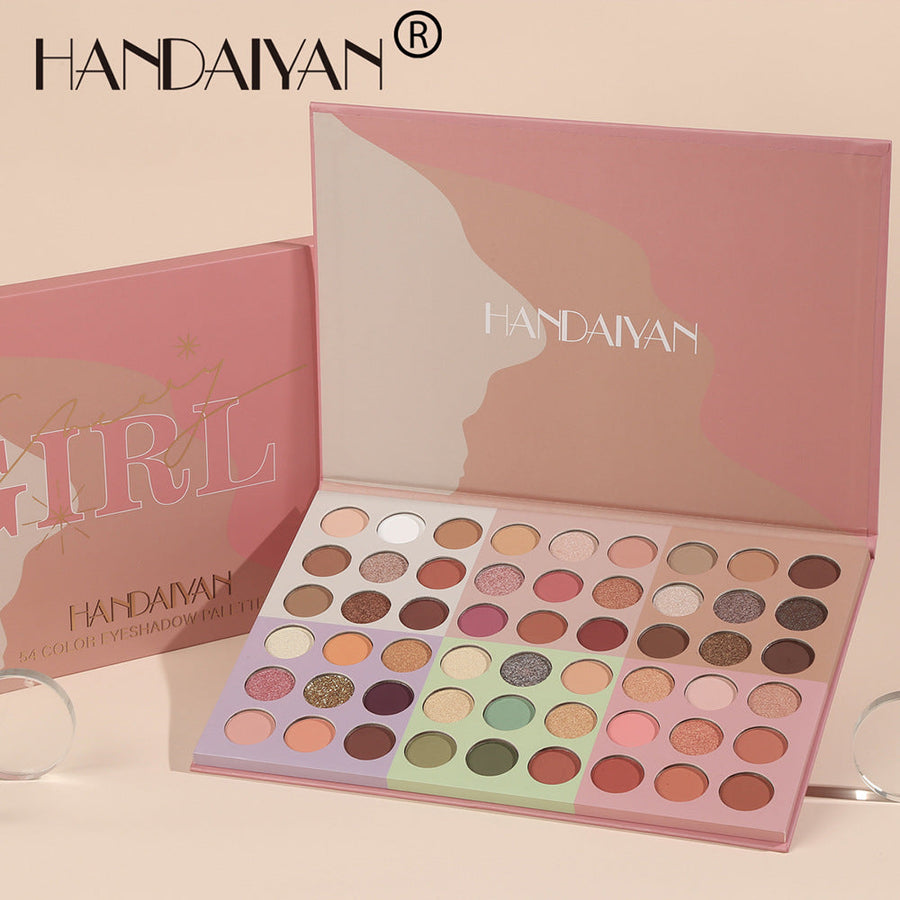 54-Color Eyeshadow Palette for Earthy, Glitter Looks