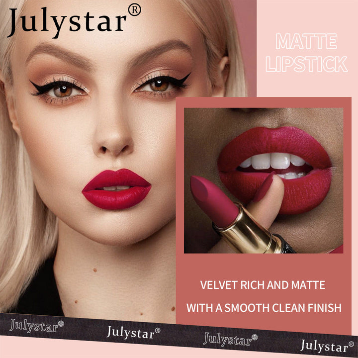 Matte Lipstick Set: Six Velvety Shades, Smooth Finish