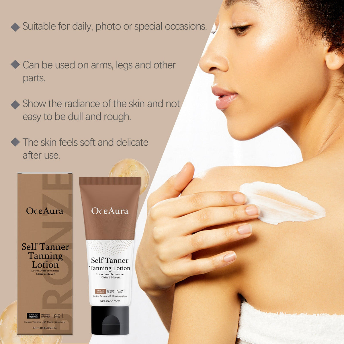 Natural Sun Tan Lotion – UV‑Free Self Tanner for a Bronze Glow