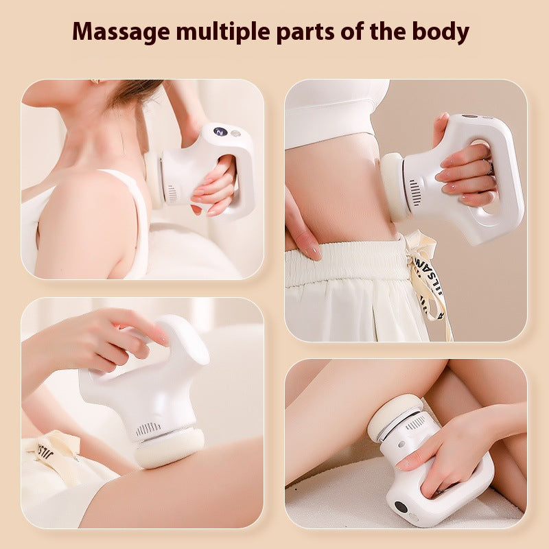 Device held in hand against beige background highlighting large area coverage and comfortable grip