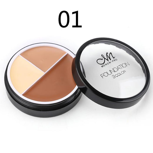 3-Color Foundation Compact for Custom Coverage Makeup