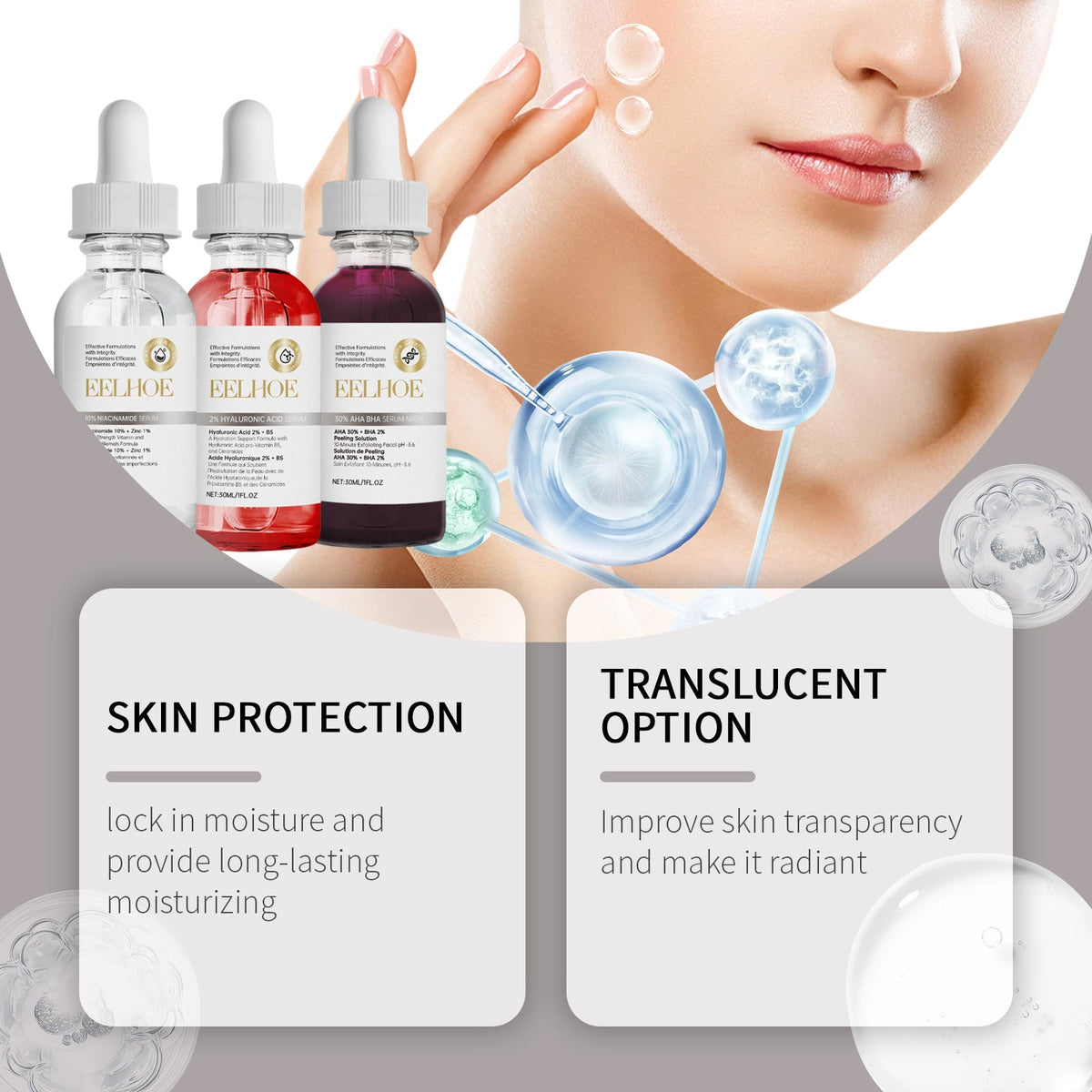 Acne Facial Serum Set for Brighter, Hydrated Skin
