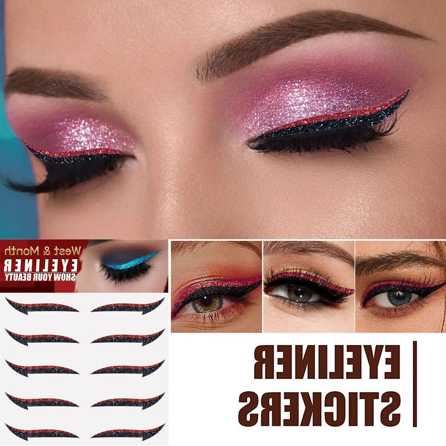 Eyeliner Stickers for Fast Symmetrical Glitter Wings