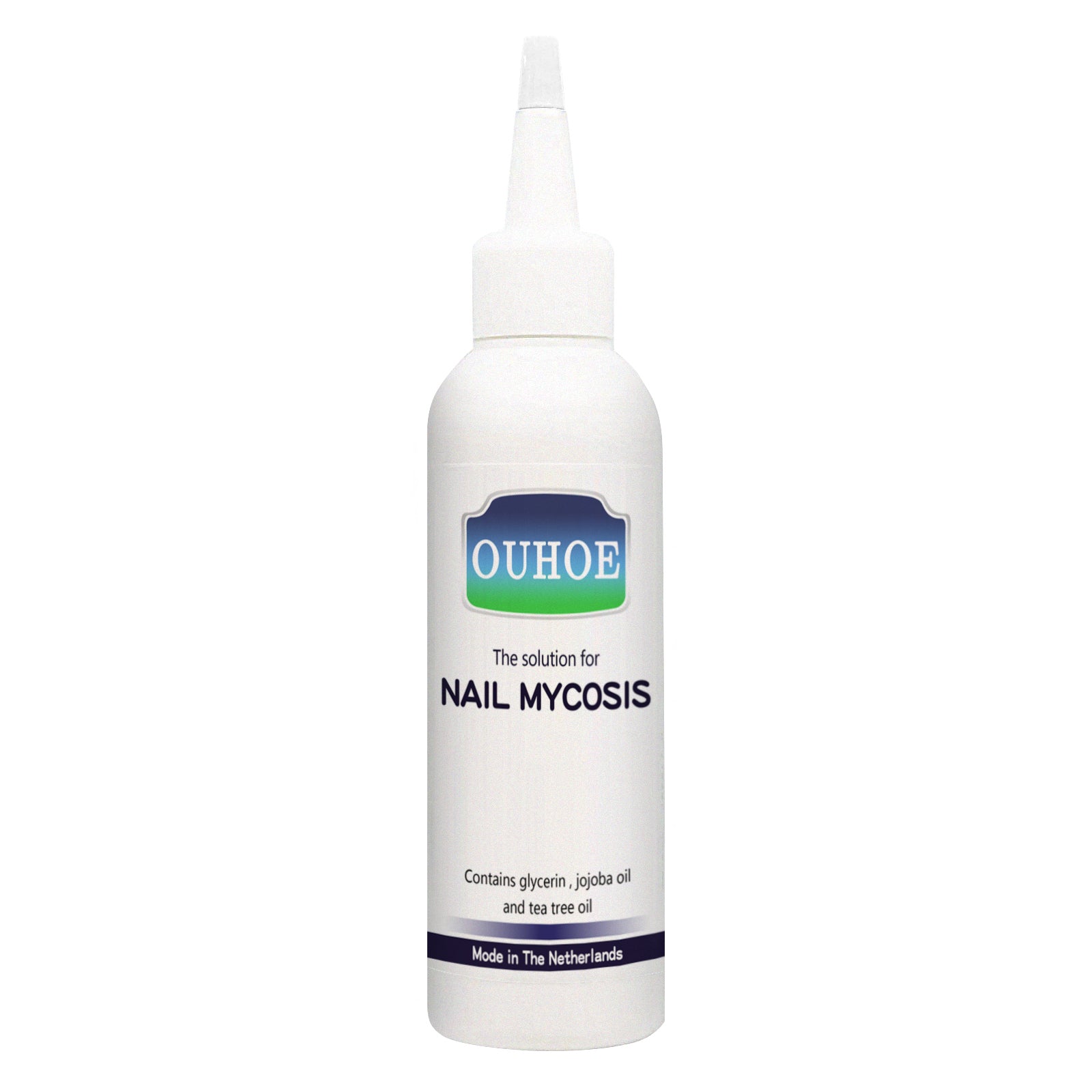 Full bottle front view on white background showing complete label and dropper nozzle
