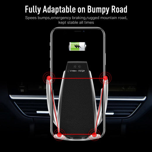 Wireless Car Charger Mount — Automatic Clamping & 10 W Qi