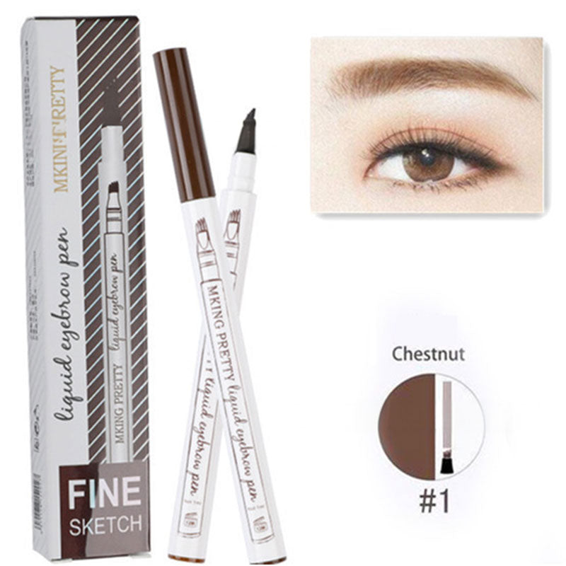 Four-Prong Eyebrow Pen for Natural Hair-Like Strokes