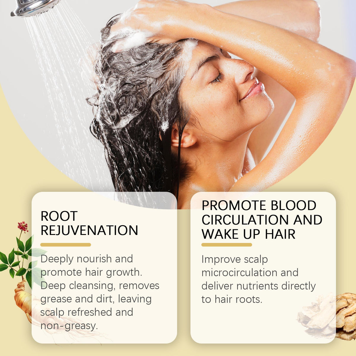Dark Hair Shampoo for Gray Roots and Dry, Frizzy Hair