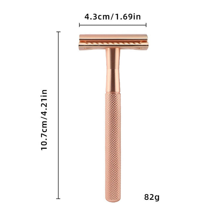 Safety Razor — Manual Shaver, Rose Gold, 10 Blades