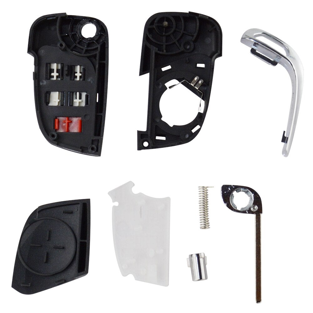 Car Key Shell Replacement Kit — Flip Remote for Chevy