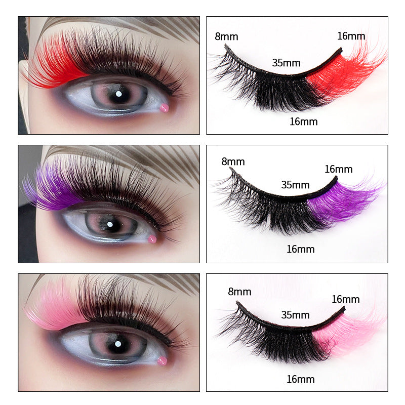 Colorful False Eyelashes for Fluffy Fox-Eye Looks
