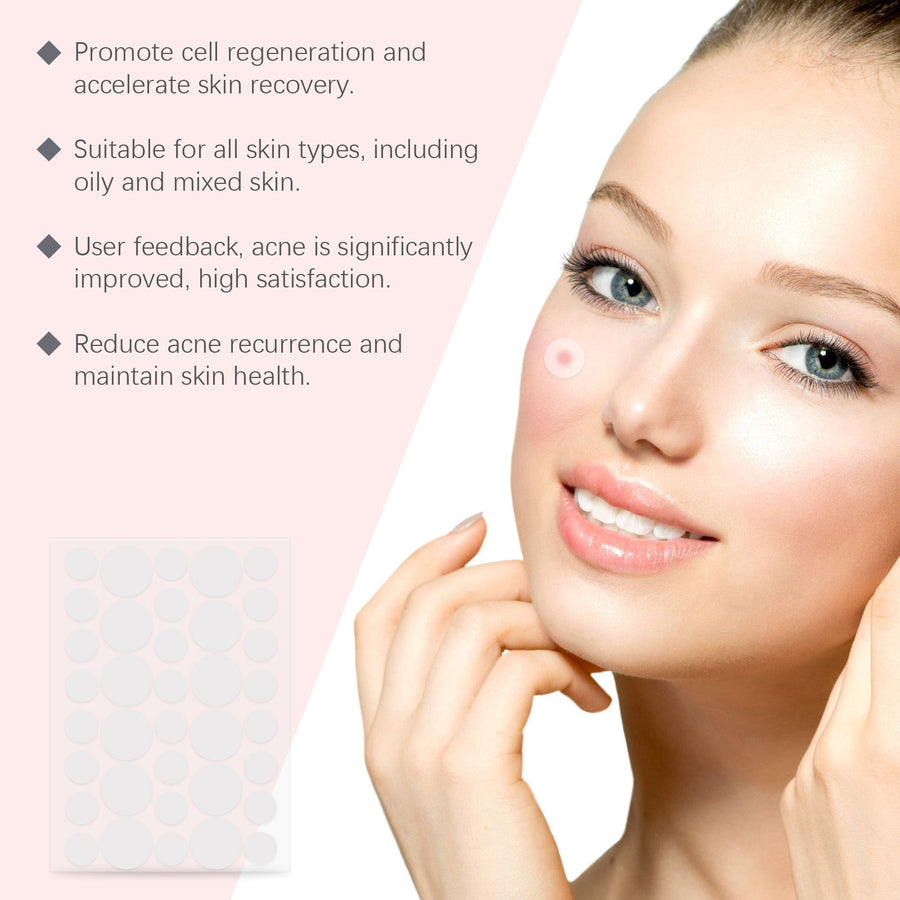 Invisible Hydrocolloid Acne Patches - 36 Ct, 3 Sizes