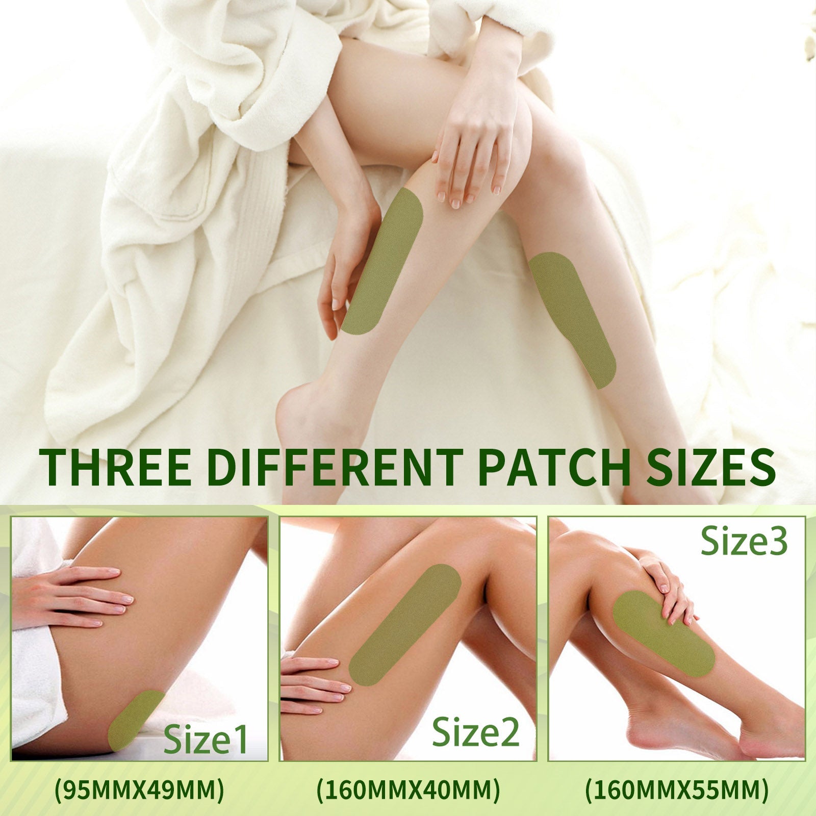Close-up of patch sheet showing three different patch sizes arranged in grid