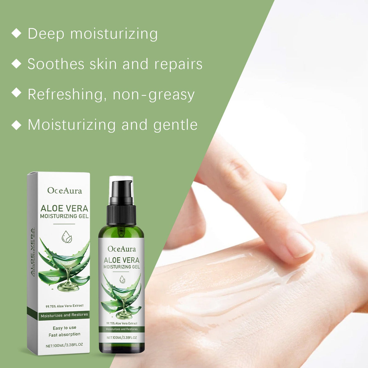 Aloe Vera Moisturizing Gel for Fast, Non-Greasy Hydration