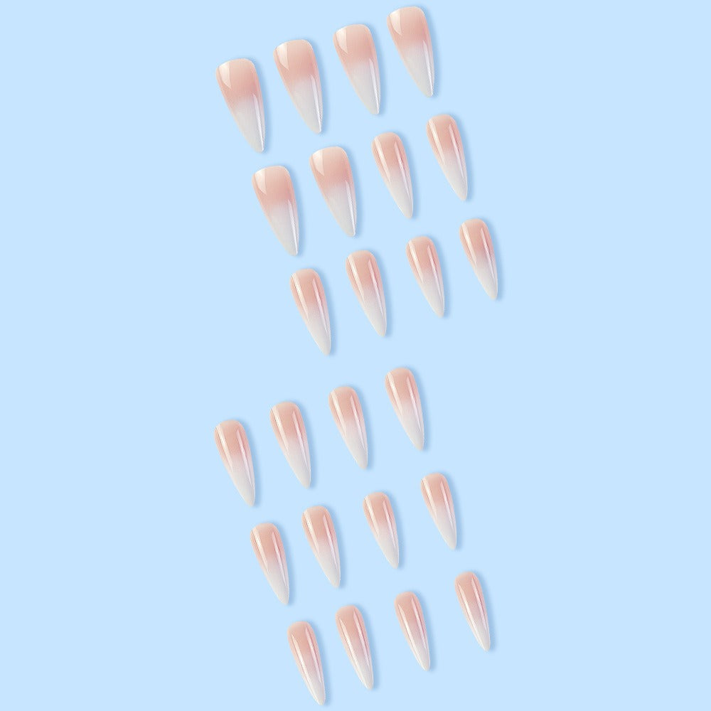Milky Ombre Almond Press-On Nails — Salon-Perfect Gradient