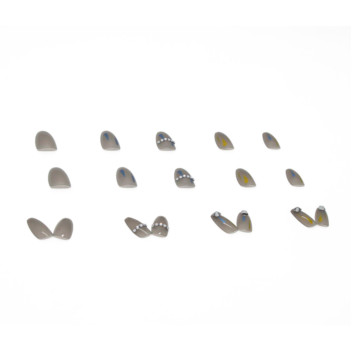 Transparent Gray Press-On Nails for Salon-Style Glam