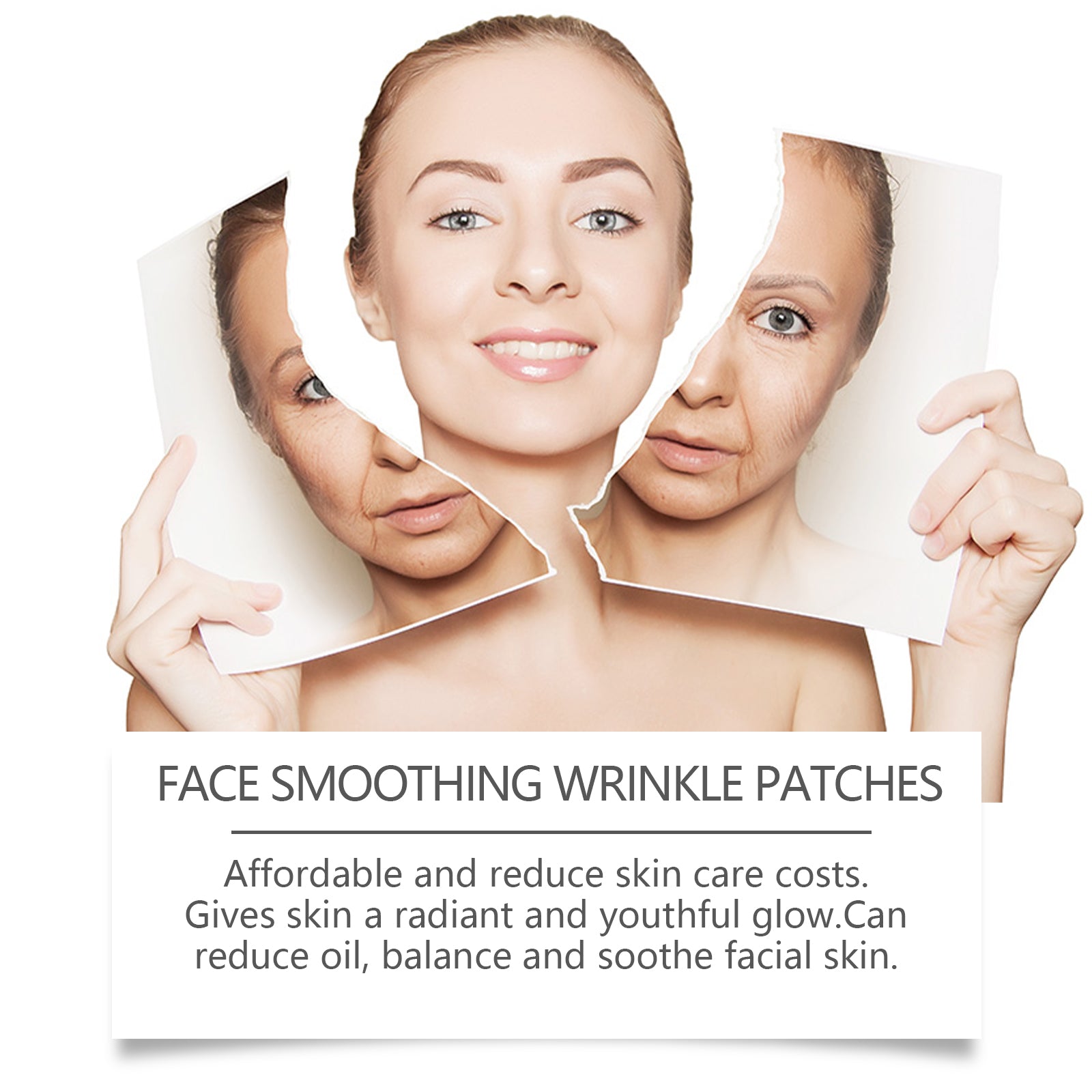 West Month Face Smoothing Wrinkle Patches box with pink and white design, rose illustration, 192 patches claim