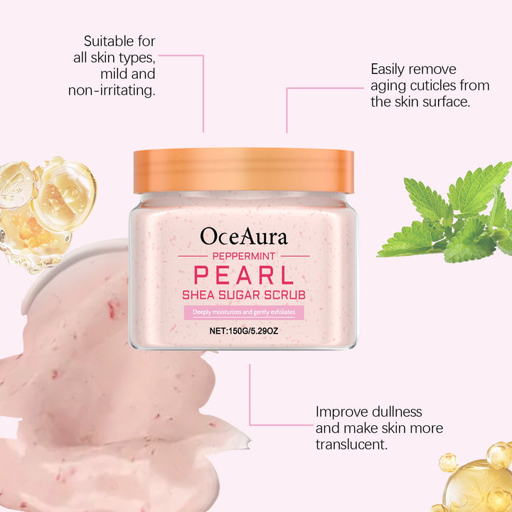 Mint Pearl Body Scrub for Soft Smooth Sensitive Skin