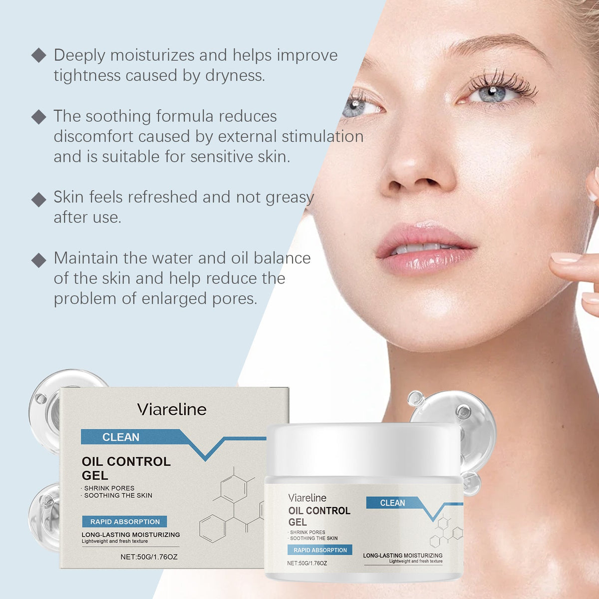 Oil Control Moisturizing Gel for Oily, Sensitive Skin