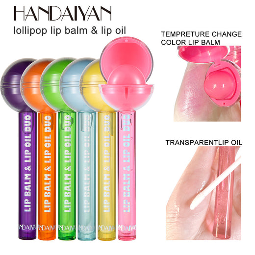 Color-Changing Lip Balm & Lip Oil Duo for Glossy Lips