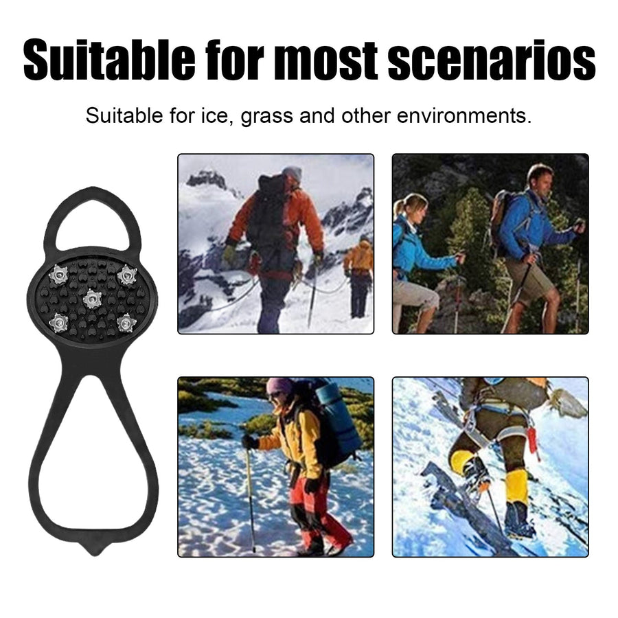 Universal Ice Crampons with 10 Steel Spikes — Secure Grip