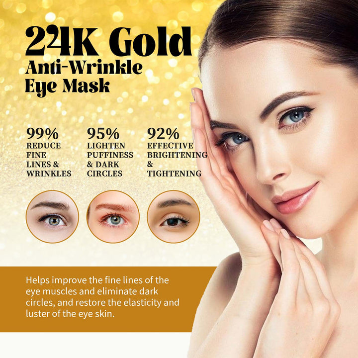 24K Gold Anti-Wrinkle Eye Mask, Moisturizing And Improving E