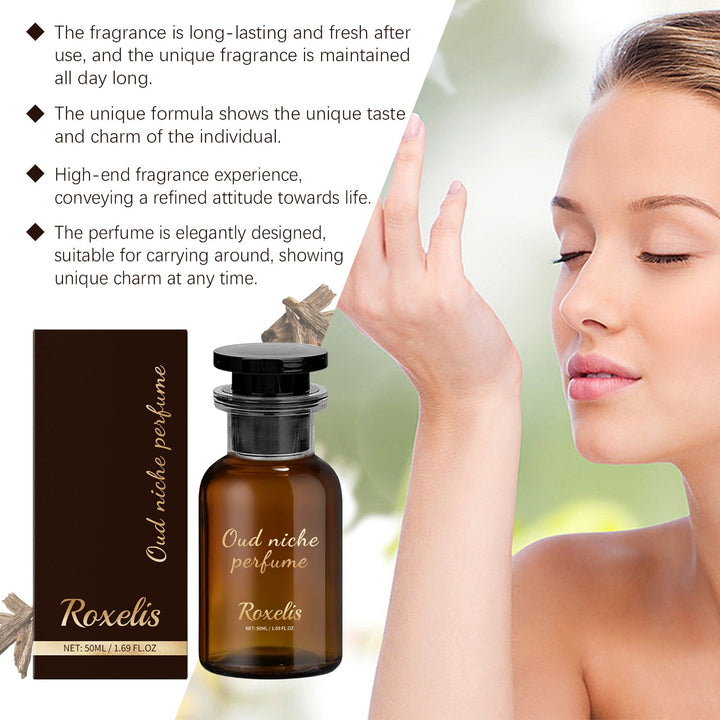 Roxelis Oud Niche Perfume — Warm Agarwood Scent, All‑Day Charm