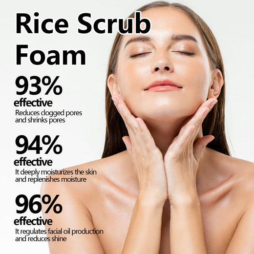 Rice Scrub Foam Cleanser - Refines Pores & Cuts Shine