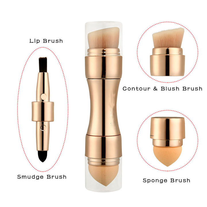 4‑in‑1 Makeup Brush Set — Four Professional Tools in One