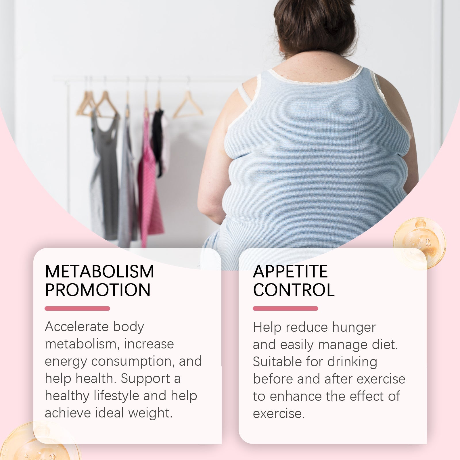 White pouch on pink background surrounded by ingredient callouts: prune extract, fructose syrup, citric acid with descriptive benefits