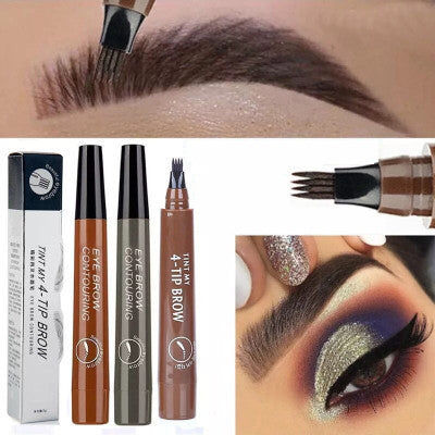 Four-Tip Eyebrow Pencil for Natural Hair-Like Strokes