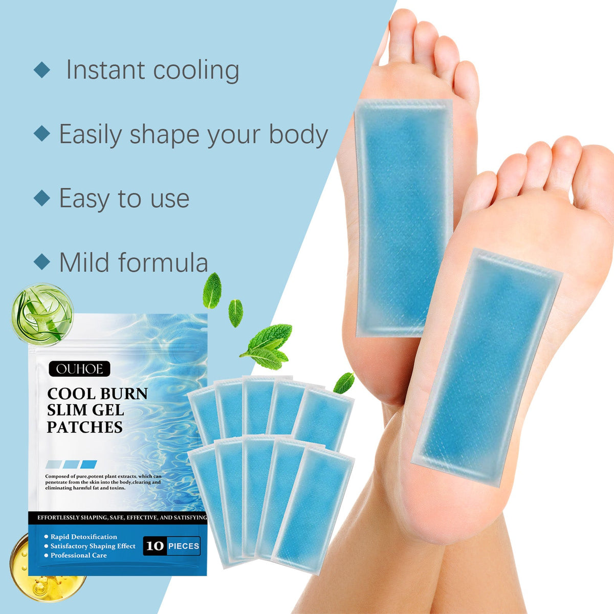 Slimming Gel Patches for Body Contouring, 10-Pack