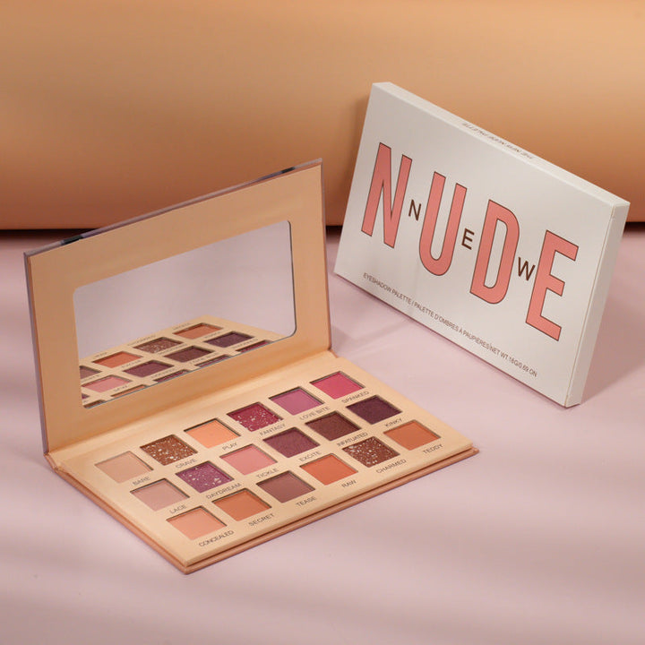 18-Shade Eyeshadow Palette for Desert-Rose Looks