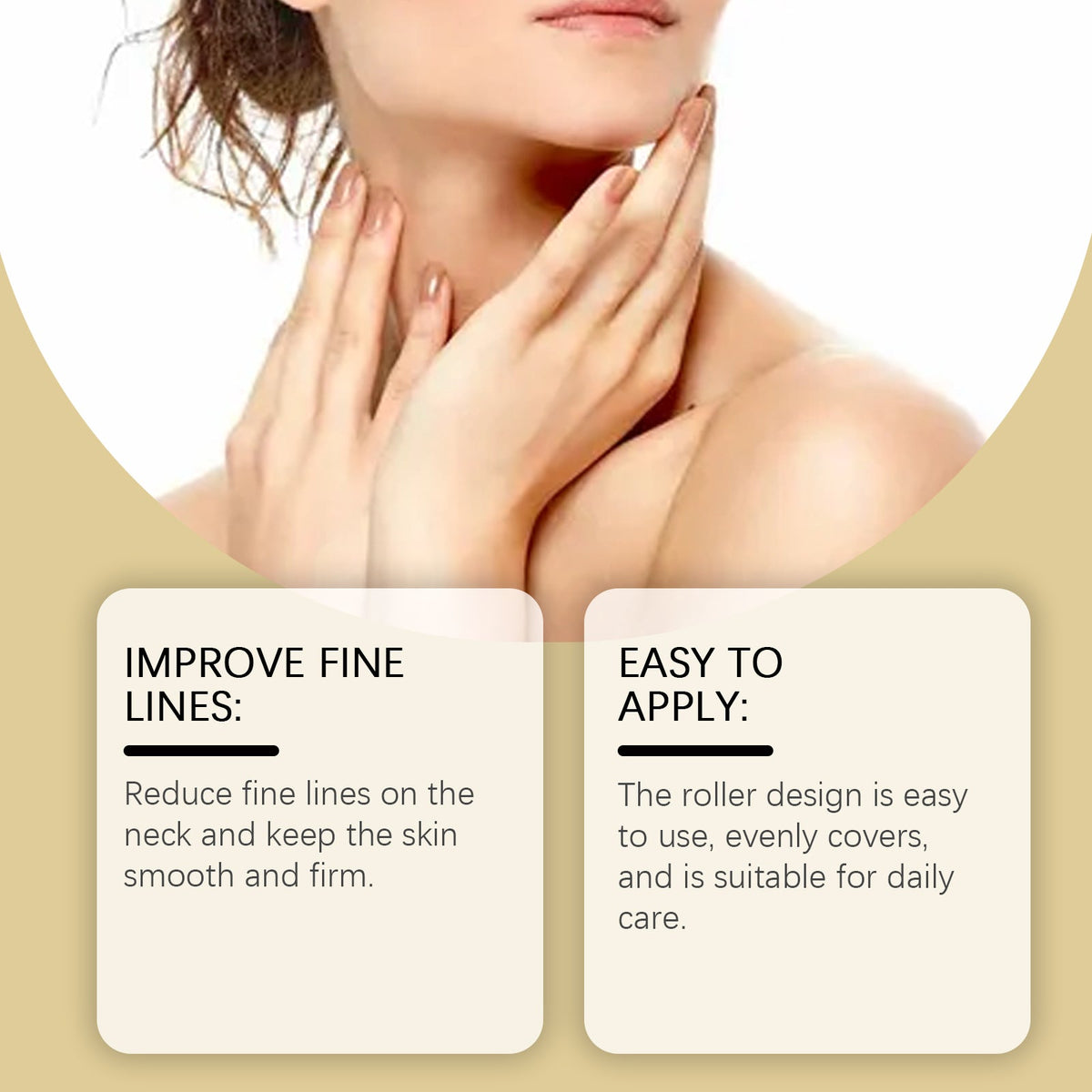 Neck Firming Cream With Hexapeptide-8 Roller Applicator