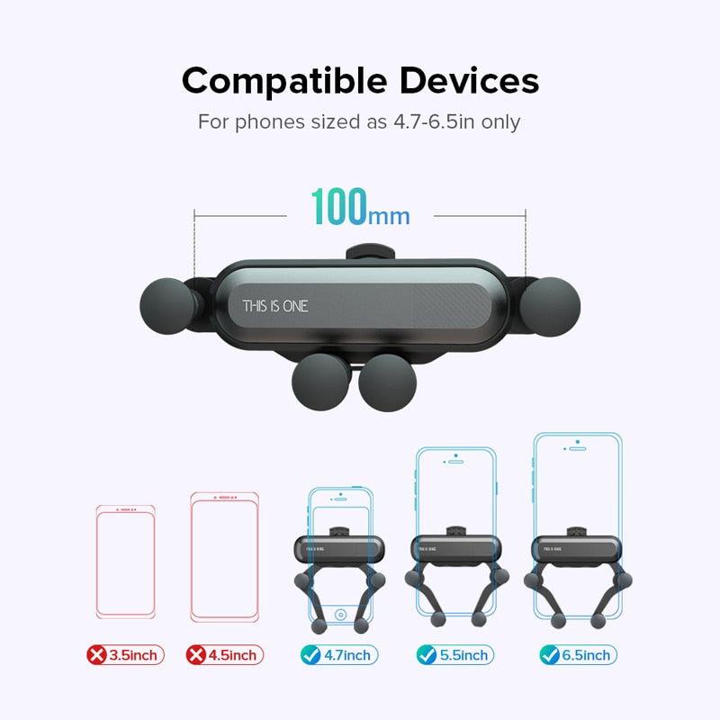 Gravity Car Phone Holder — Hands‑Free Secure Grip