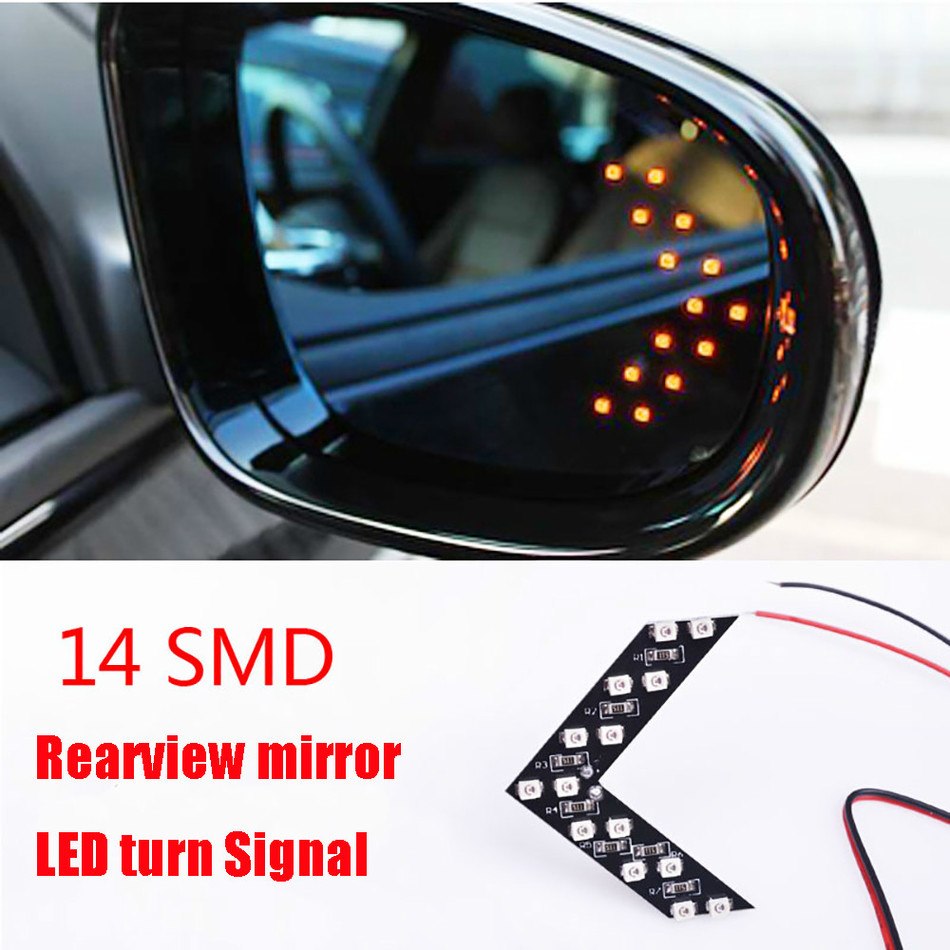 LED Mirror Turn Signals — 14 SMD Sequential Arrow, Multi-Color