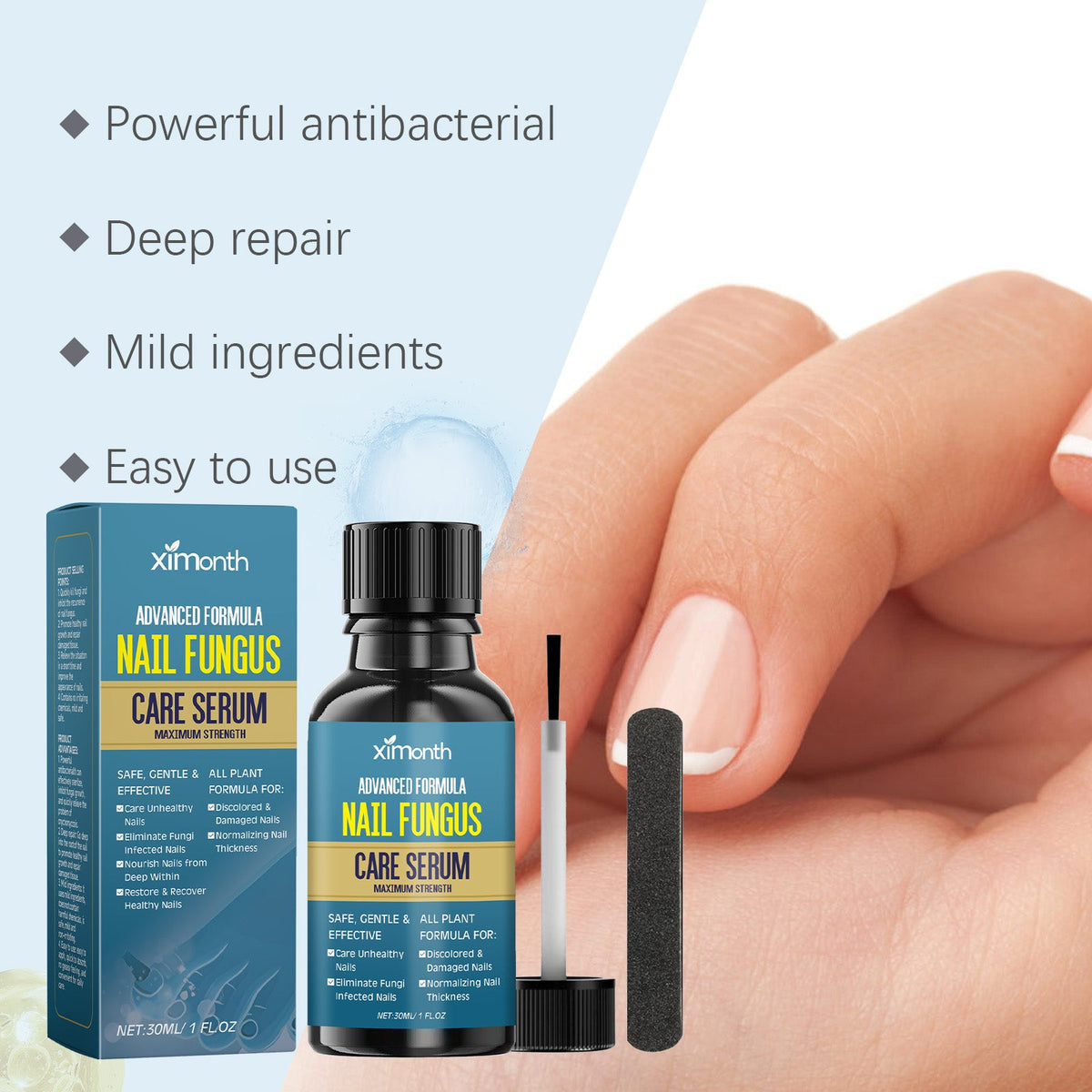 Nail Serum With Brush Applicator & File