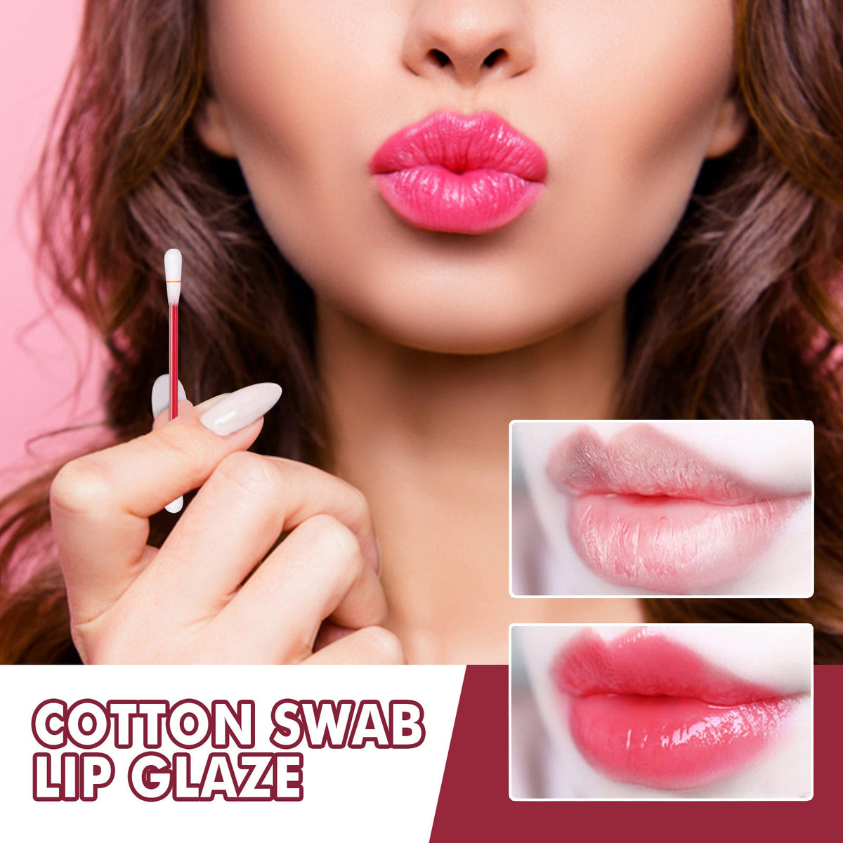 Portable Cotton Swab Lip Gloss for Quick, Glossy Color