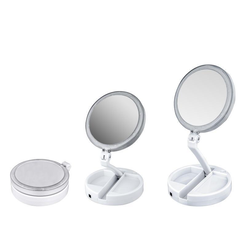 LED Vanity Mirror with Lights — Folds Flat for Travel