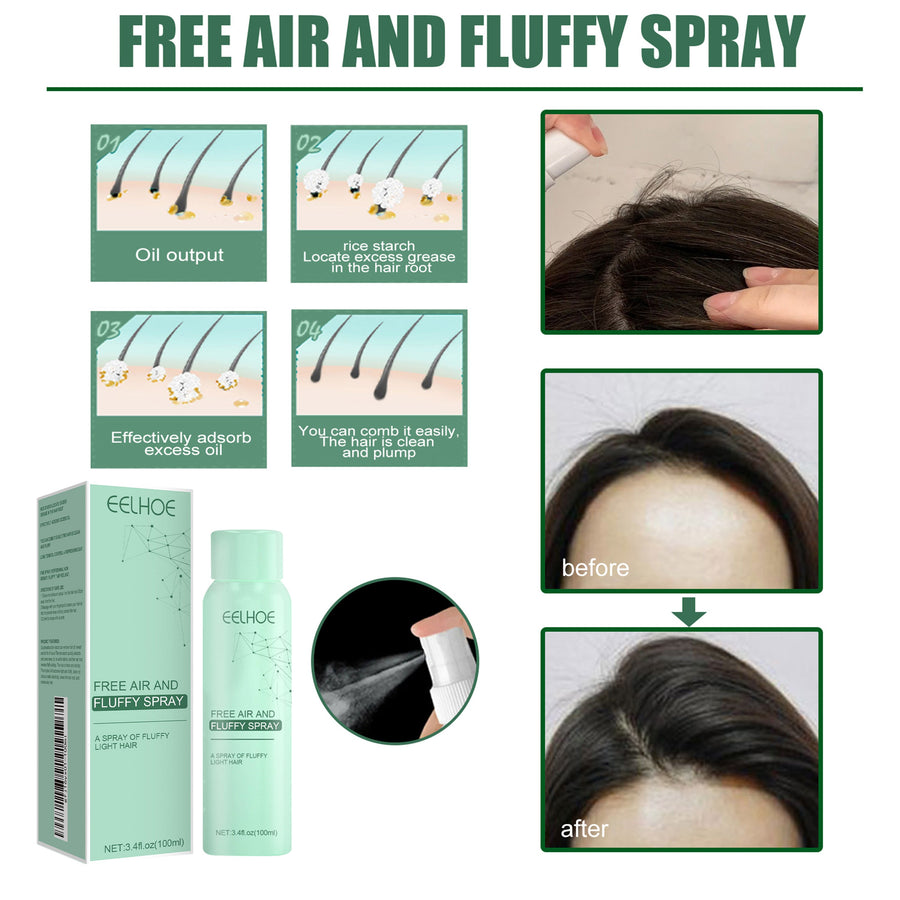 No-Wash Dry Hair Spray for Oily Roots & Fluffy Volume