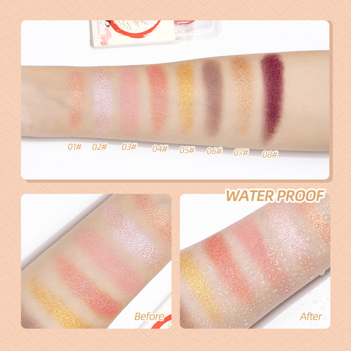 Waterproof Pearlescent Eyeshadow for Warm Golden Radiance