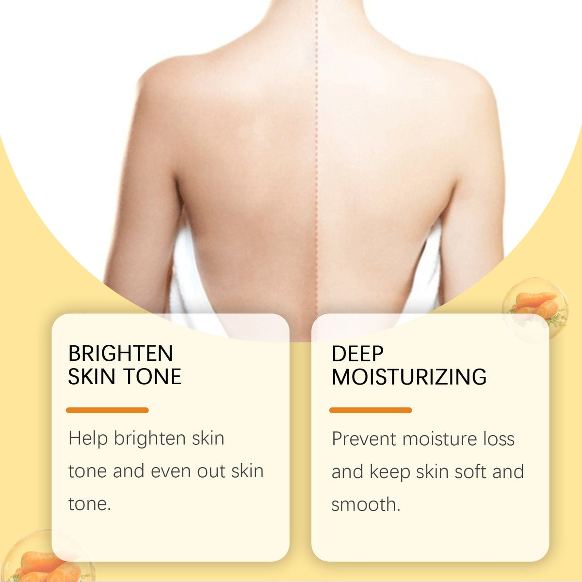 West&Month Carrot Body Whitening Oil, Daily Gentle Moisturiz