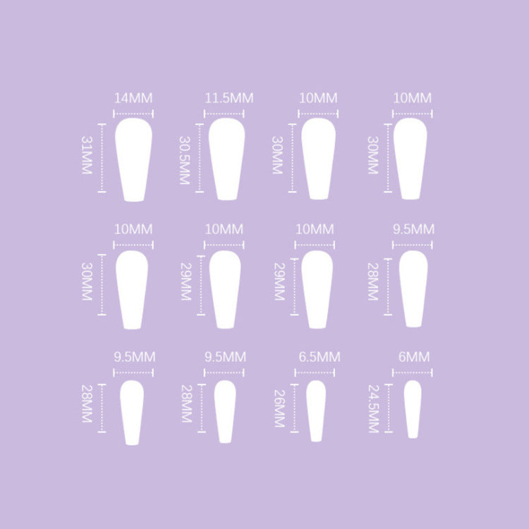 Press-On Nails With Glossy French Crystal Accents