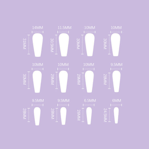 Press-On Nails With Glossy French Crystal Accents
