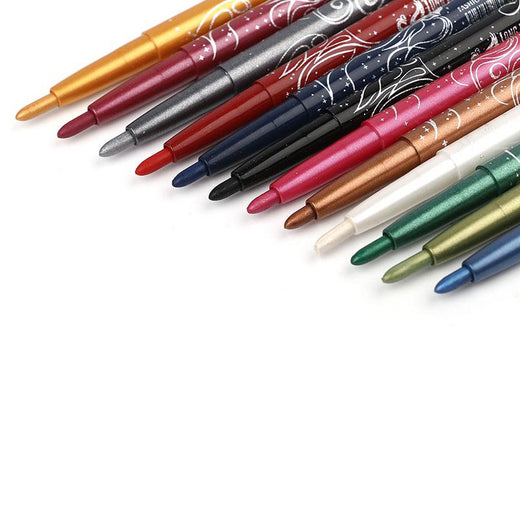 12-Color Eyeliner Pencil Set for Long-Lasting Looks