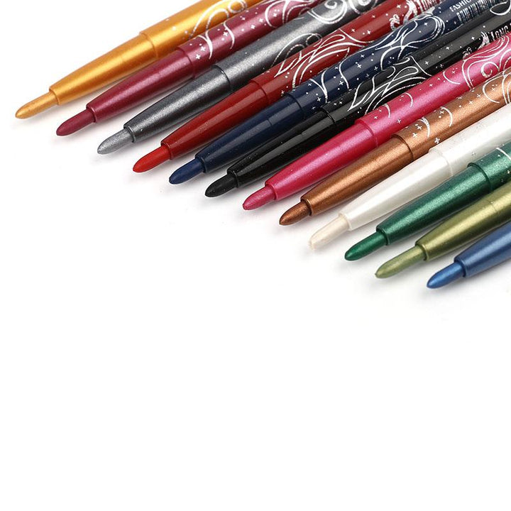 12-Color Eyeliner Pencil Set for Long-Lasting Looks