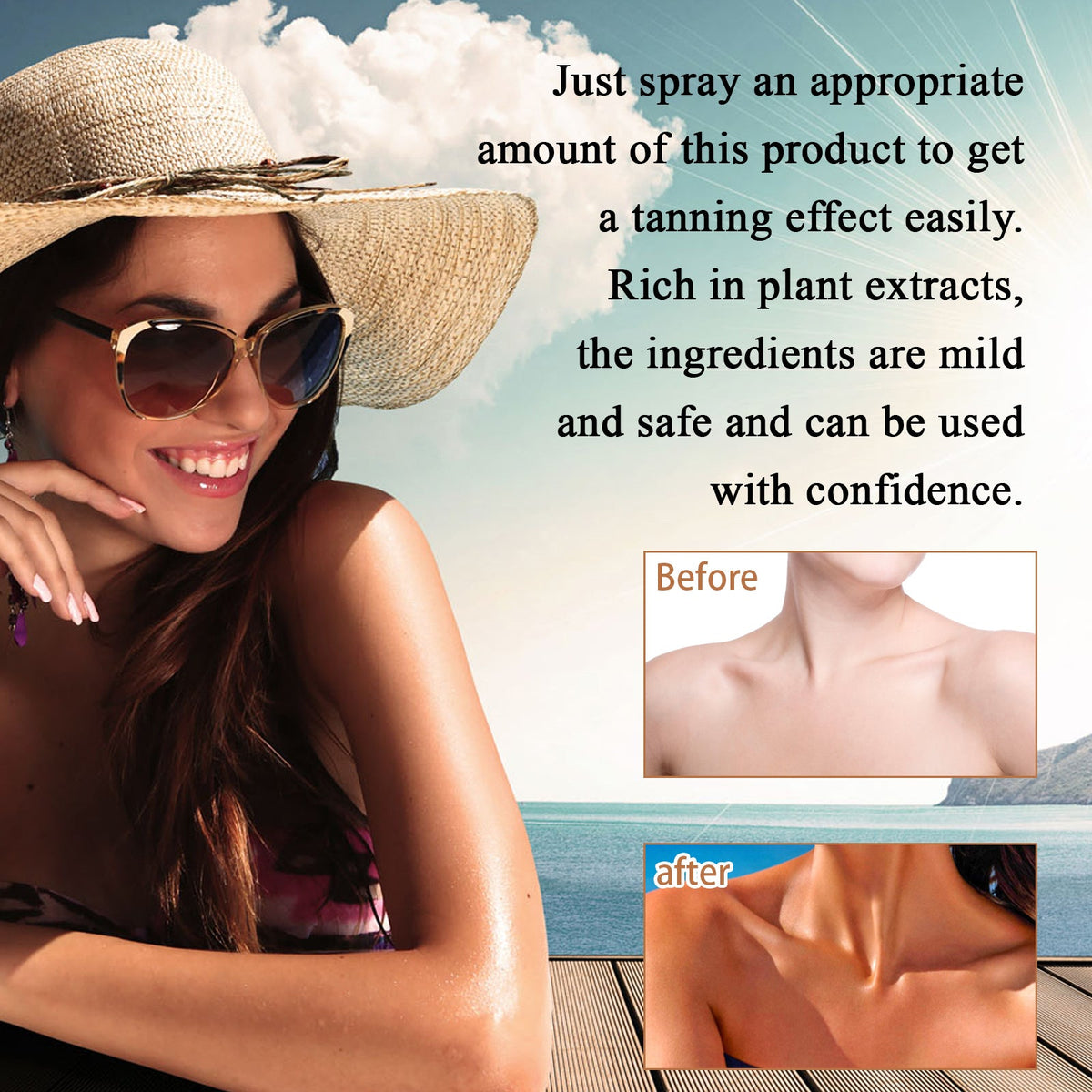 Instant Tan Spray - Natural Bronze Glow No Sun Needed