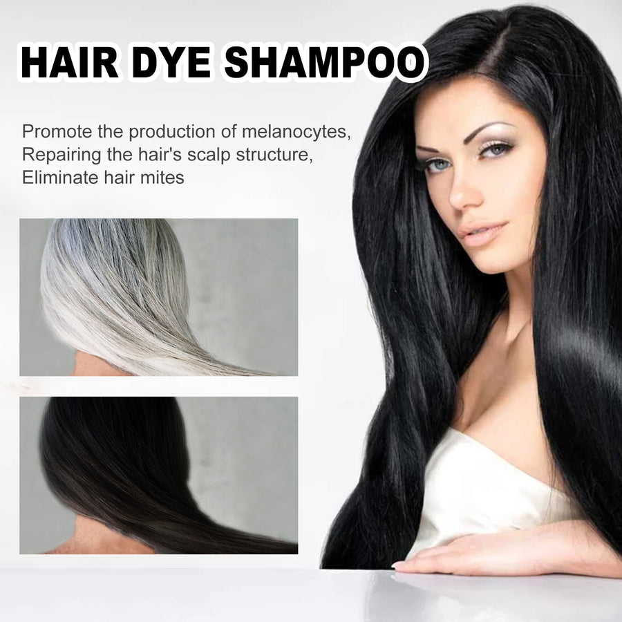 White To Black Hair Dye Shampoo for Gray Coverage