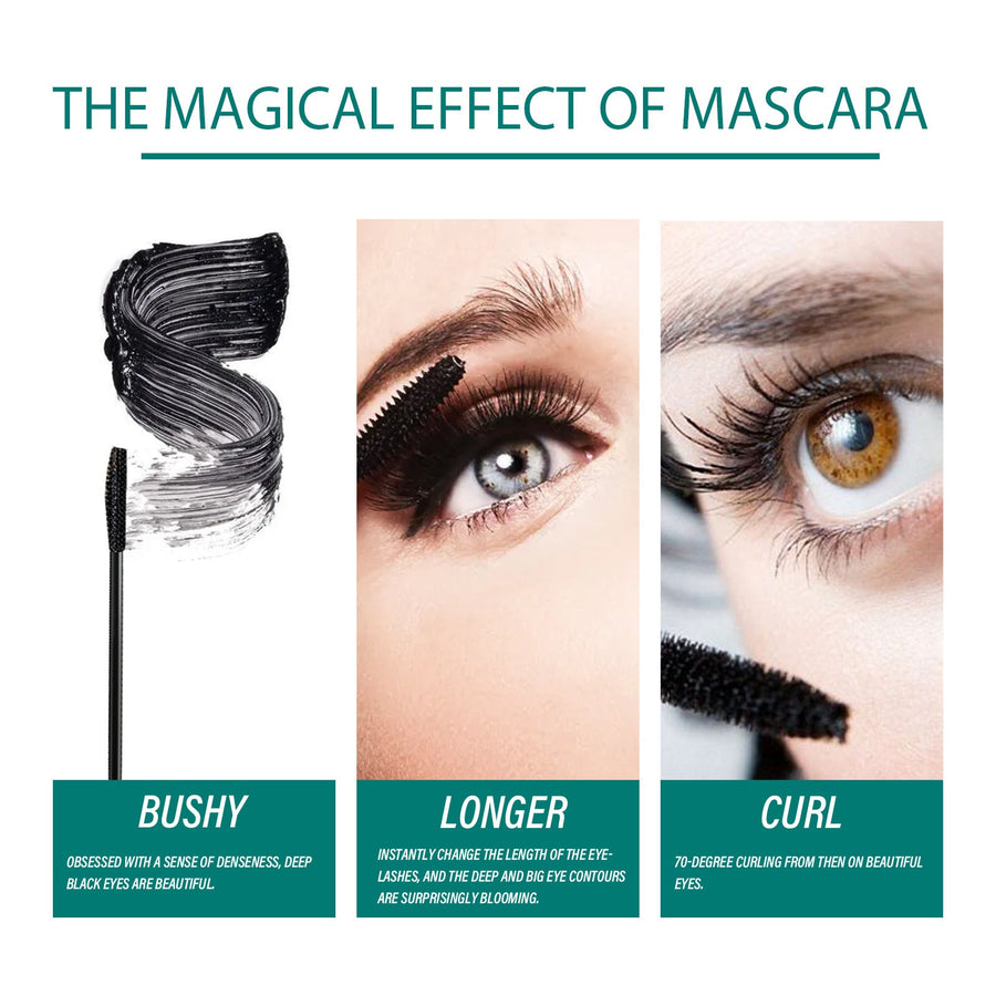 Waterproof Black Mascara for Length, Volume and Curl
