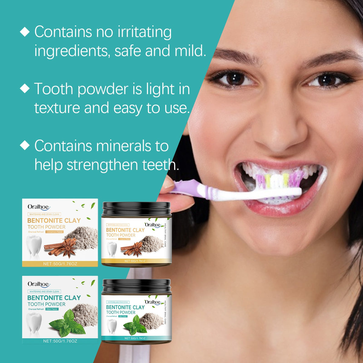 Bentonite Clay Tooth Powder – Natural Whitening & Stain